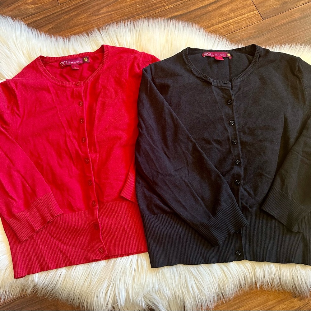 🆕 SO Kids' Red and Black Cardigan Set